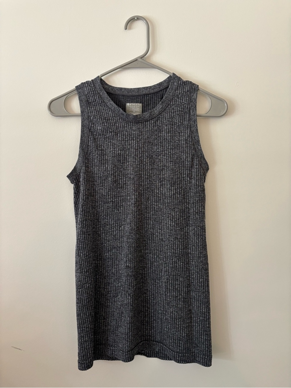 Athleta Charcoal Ribbed Sleeveless Tank